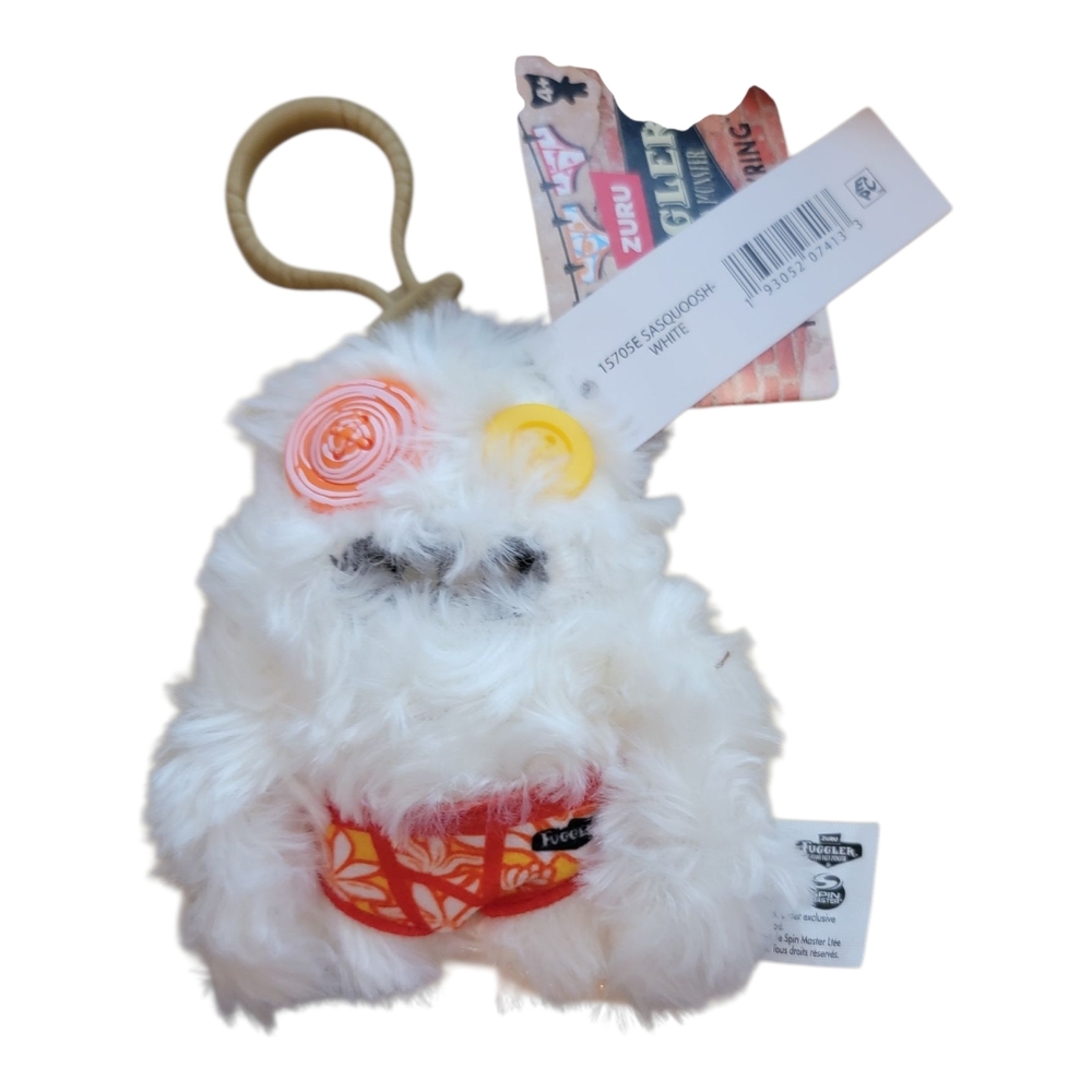 Zuru Fuggler Keyring Kids OS White New Sasquoosh Monster Plush Clip-On 15705E